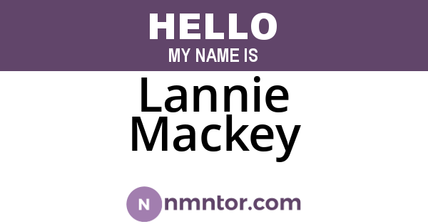 Lannie Mackey