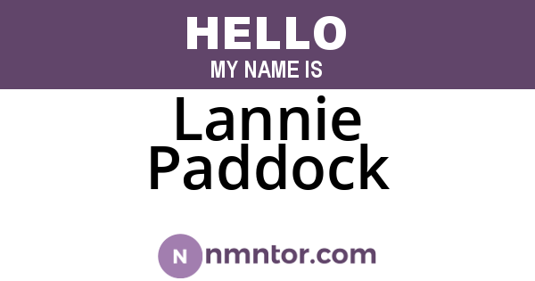 Lannie Paddock