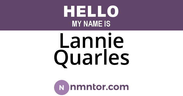 Lannie Quarles
