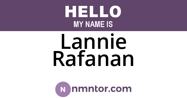 Lannie Rafanan