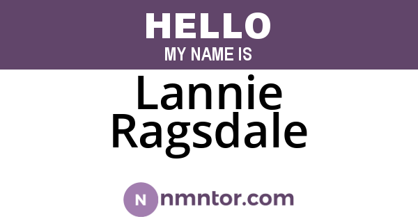 Lannie Ragsdale