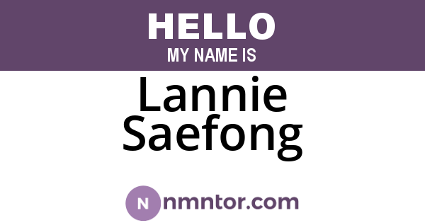 Lannie Saefong