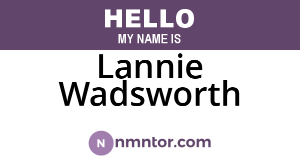 Lannie Wadsworth