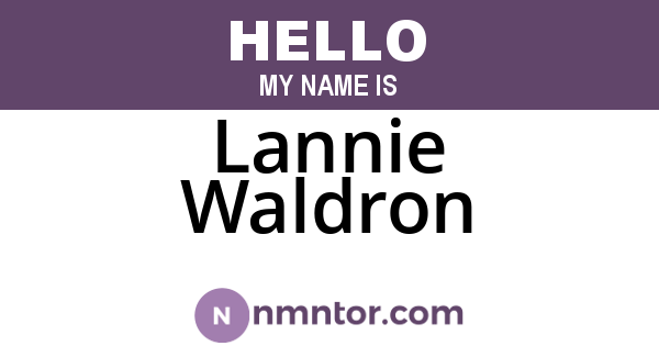 Lannie Waldron