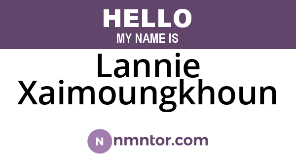 Lannie Xaimoungkhoun