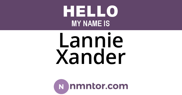 Lannie Xander