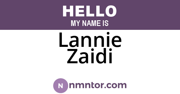 Lannie Zaidi
