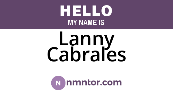 Lanny Cabrales