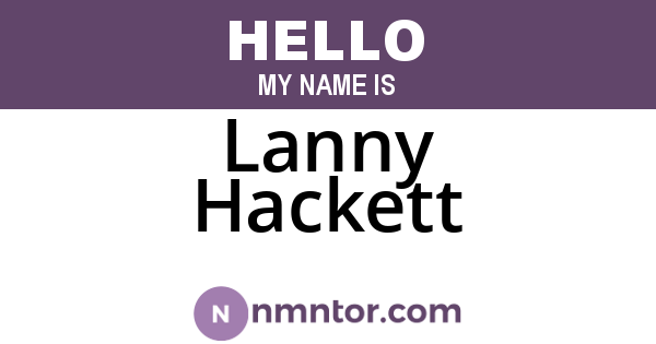 Lanny Hackett