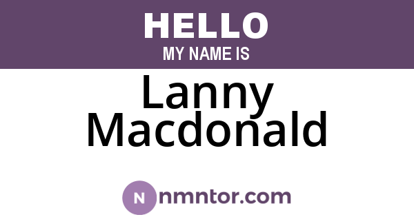 Lanny Macdonald