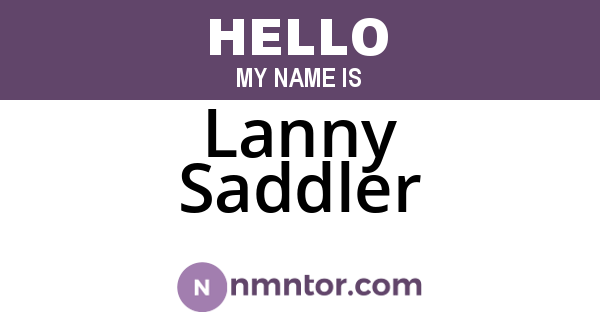 Lanny Saddler