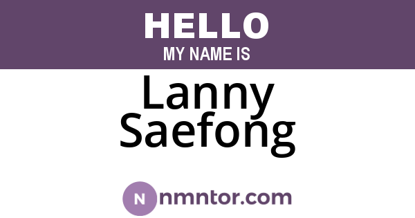 Lanny Saefong
