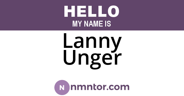 Lanny Unger
