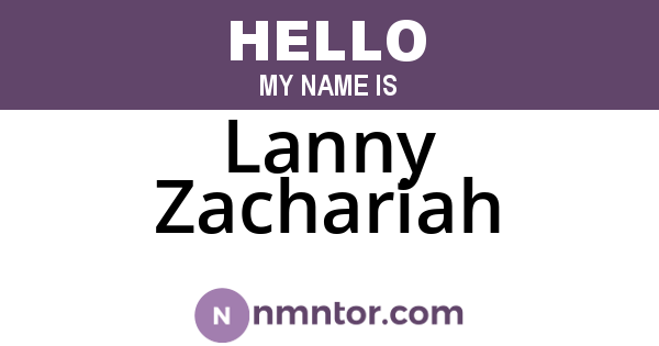 Lanny Zachariah