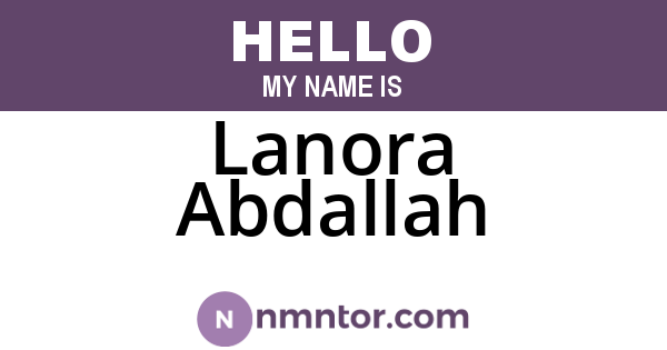 Lanora Abdallah