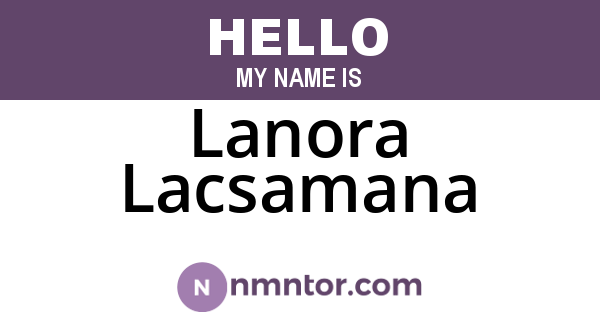 Lanora Lacsamana