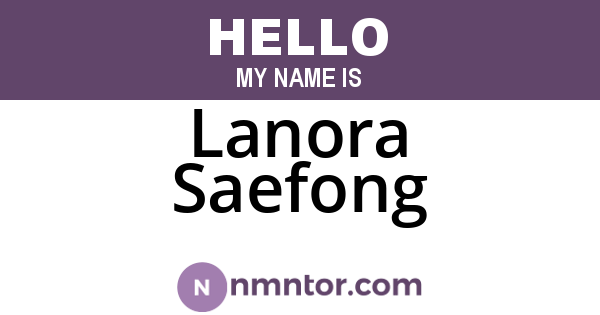 Lanora Saefong