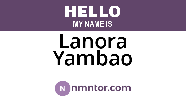 Lanora Yambao