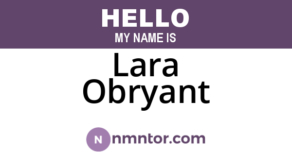 Lara Obryant