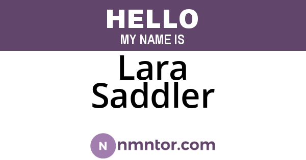 Lara Saddler