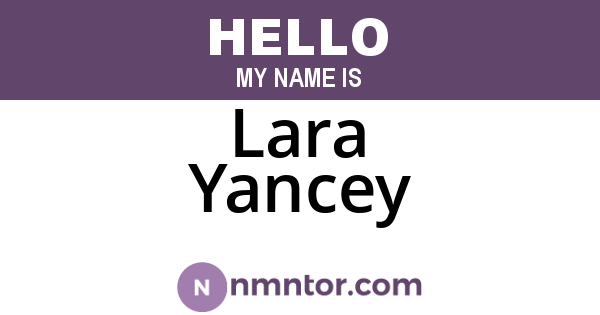 Lara Yancey