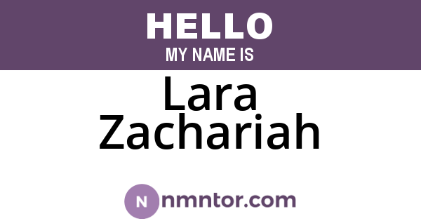 Lara Zachariah