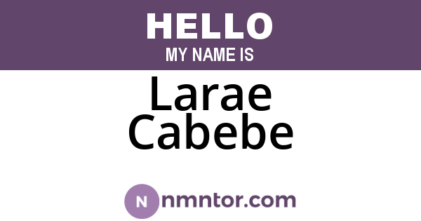 Larae Cabebe