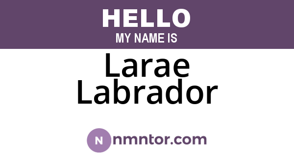 Larae Labrador