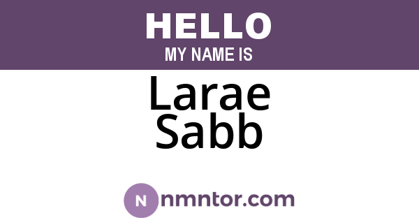 Larae Sabb