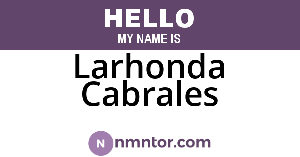 Larhonda Cabrales