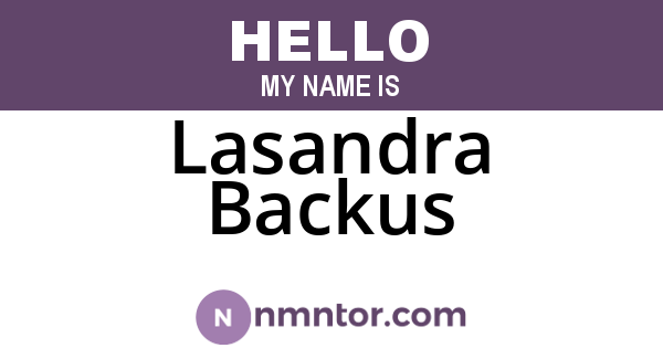 Lasandra Backus