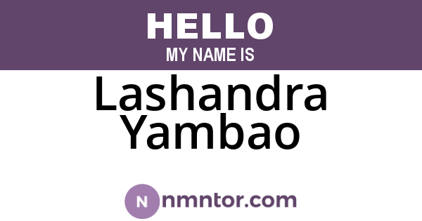 Lashandra Yambao