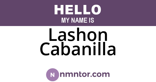 Lashon Cabanilla