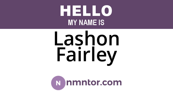 Lashon Fairley