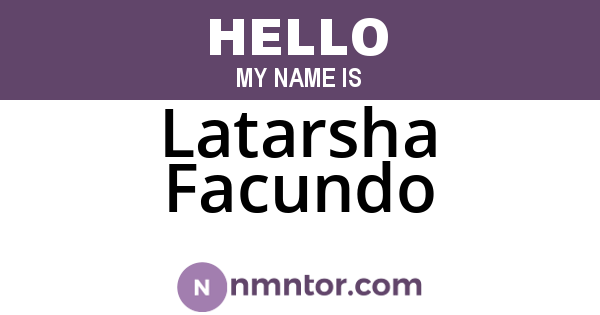 Latarsha Facundo