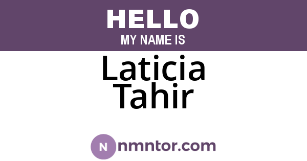 Laticia Tahir