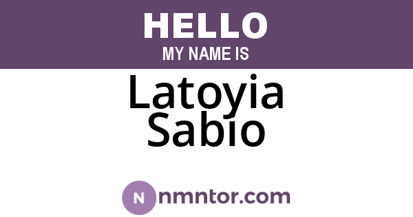 Latoyia Sabio