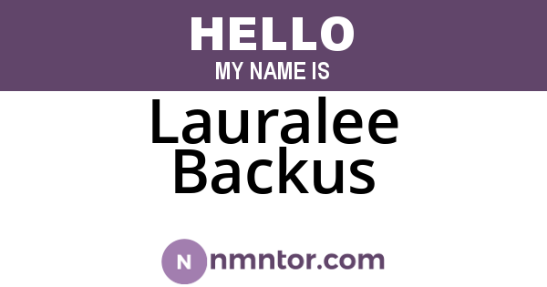 Lauralee Backus