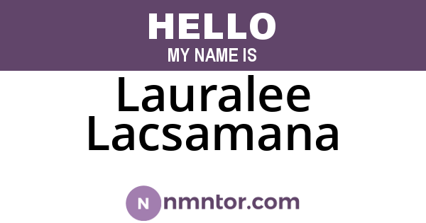 Lauralee Lacsamana