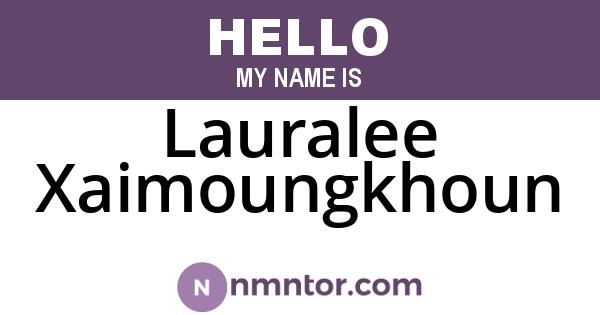 Lauralee Xaimoungkhoun