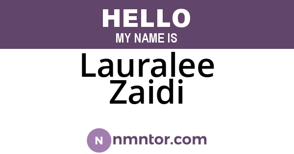 Lauralee Zaidi