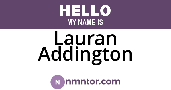 Lauran Addington