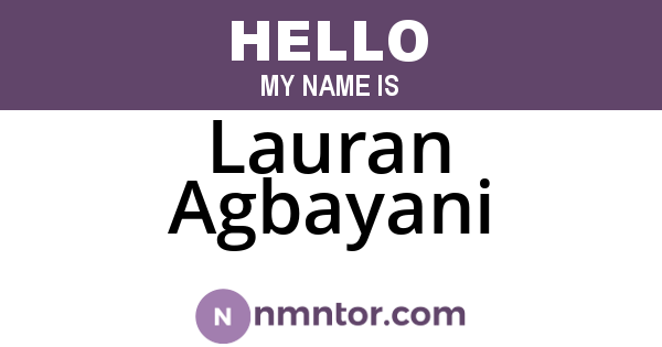 Lauran Agbayani