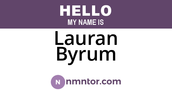 Lauran Byrum