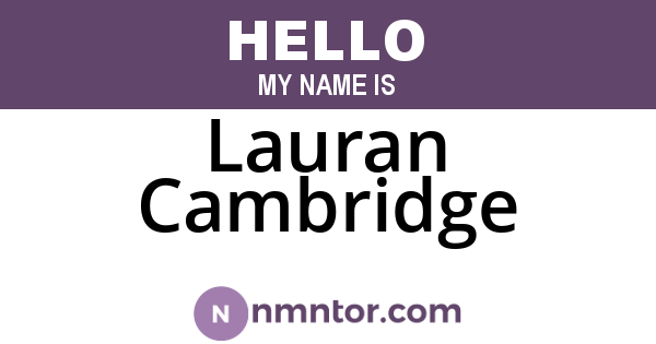 Lauran Cambridge
