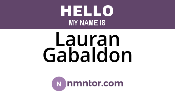 Lauran Gabaldon