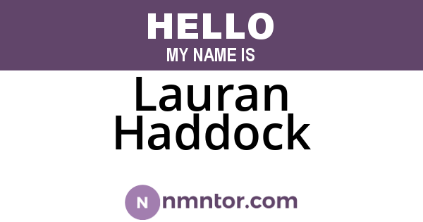Lauran Haddock