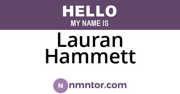 Lauran Hammett