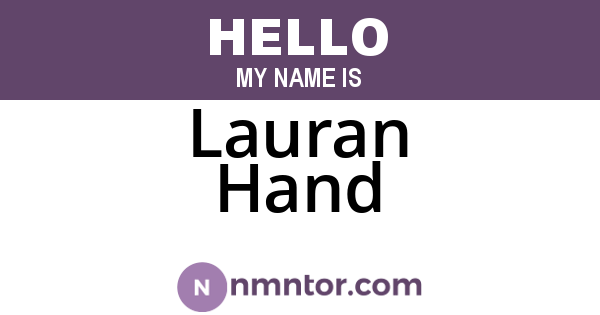 Lauran Hand