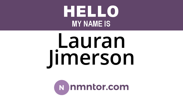 Lauran Jimerson